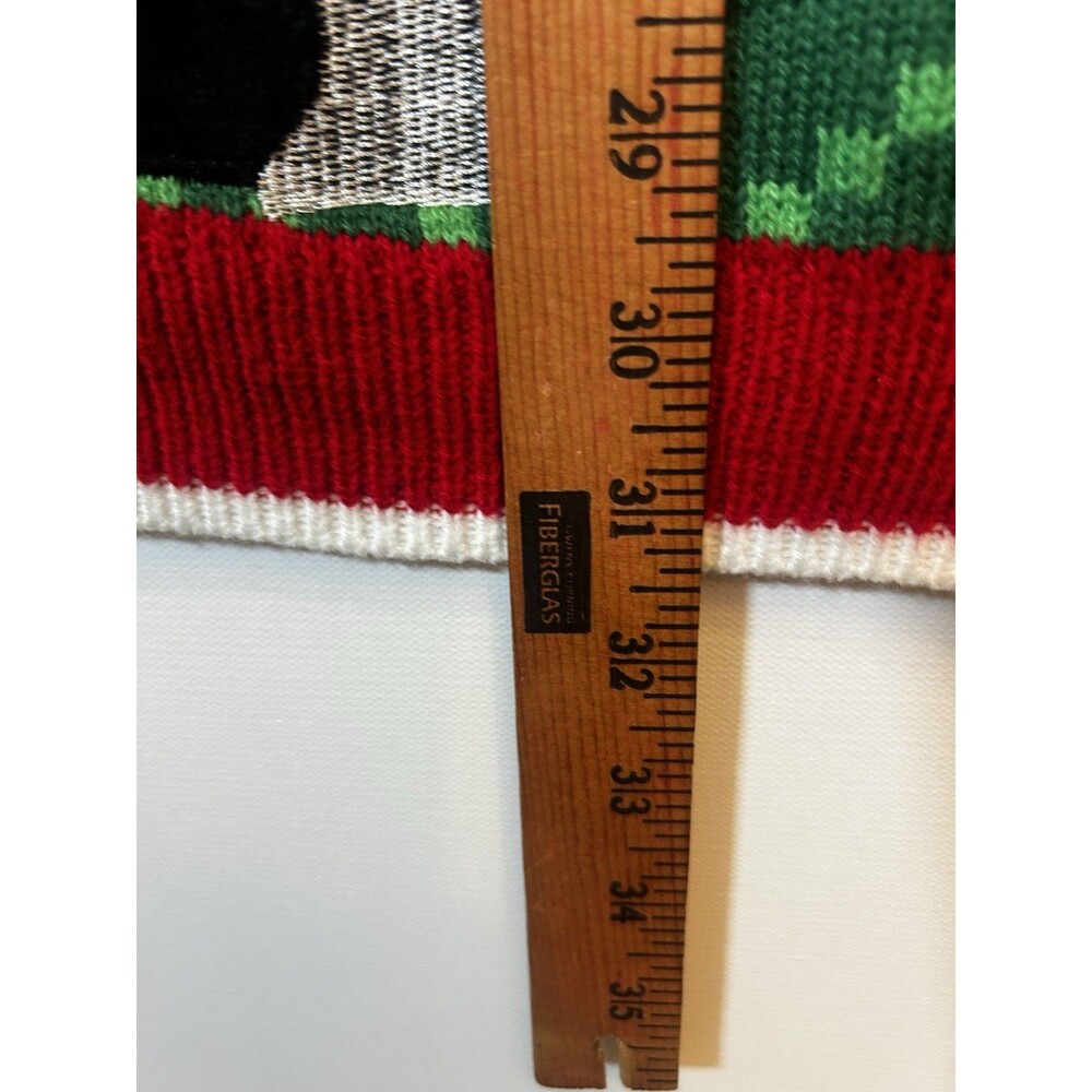 Holiday Time XL Ugly Christmas Sweater Cow Reindeer Bells Green Red Unisex Xmas - Picture 6 of 16
